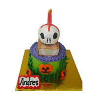 HOLIDAYS-Halloween, Cakes, Mini, Skull on Book - 1