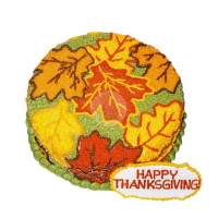 HOLIDAYS-Thanksgiving, Cakes, Fall Leaves - 1